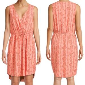 NWT Time and Tru Orange Sleeveless Surplice V-Neck Shirt Dress Plus Size 22 XXXL